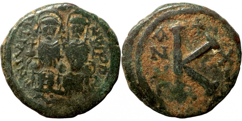 Byzantine coin
22mm 5,21g
Artificial sand patina