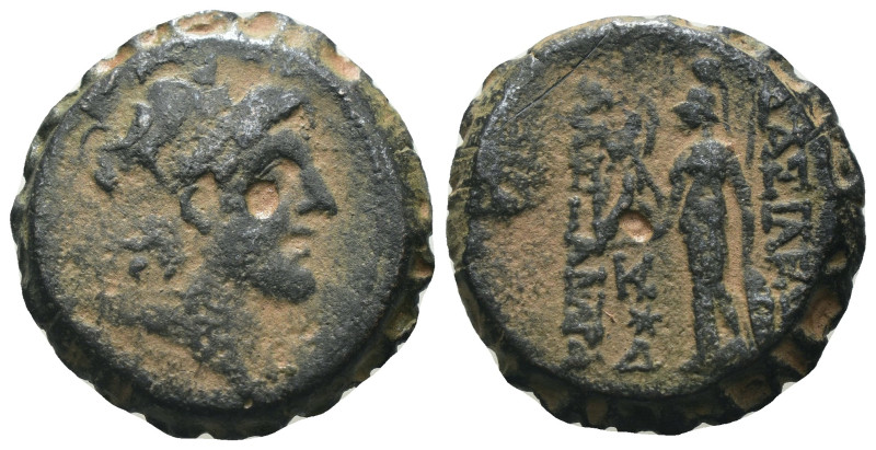 Alexander I Balas. 152-145 BC. Serrate Æ. Antioch mint. Artificial sandpatina. W...
