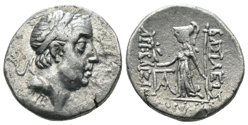 Cappadocia. Ariobarzanes I Philoromaios (95-63 BC). AR Drachm. Eusebeia. Weight ...