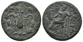 Cilicia. Tarsos. (around 164 BC) Bronze Æ. Obv: Zeus seated left. Rev: club in wreath. Weight 4,16 gr - Diameter 16 mm