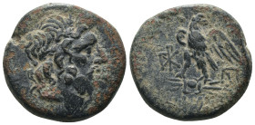 Pontos. Amisos. (120-63 BC) Æ Bronze. Obv: laureate head of Zeus right. Rev: eagle standing left on thunderbolt. Weight 7,45 gr - Diameter 18 mm