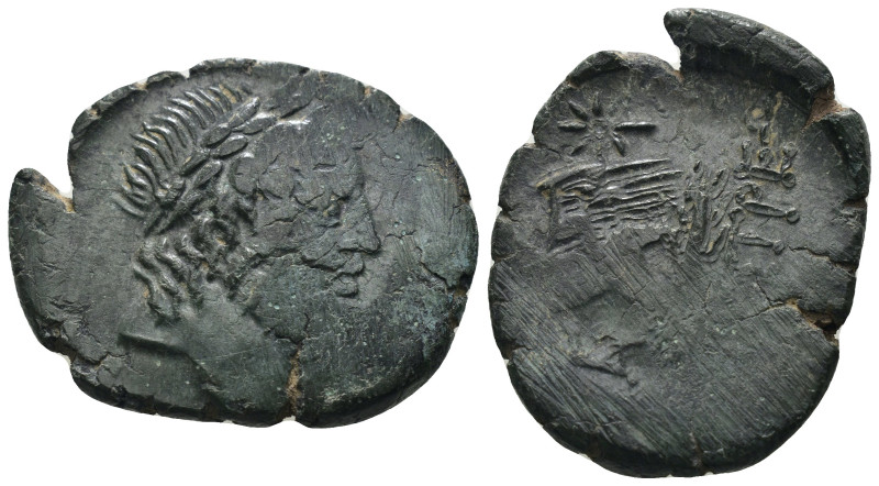 Pontos. Amisos. (120-63 BC) Æ Bronze. Obv: laureate head of Zeus right. Rev: eag...