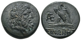 Pontos. Amisos. (120-63 BC) Æ Bronze. Obv: laureate head of Zeus right. Rev: eagle standing left on thunderbolt. Weight 8,08 gr - Diameter 18 mm