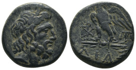 Pontos. Amisos. (120-63 BC) Æ Bronze. Obv: laureate head of Zeus right. Rev: eagle standing left on thunderbolt. Weight 8,20 gr - Diameter 18 mm