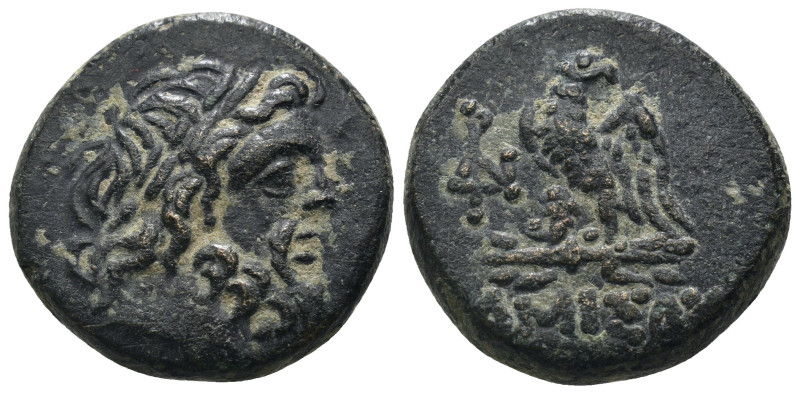Pontos. Amisos. (120-63 BC) Æ Bronze. Obv: laureate head of Zeus right. Rev: eag...