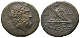 Pontos. Amisos. (120-63 BC) Æ Bronze. Obv: laureate head of Zeus right. Rev: eagle standing left on thunderbolt. Weight 8,69 gr - Diameter 20 mm