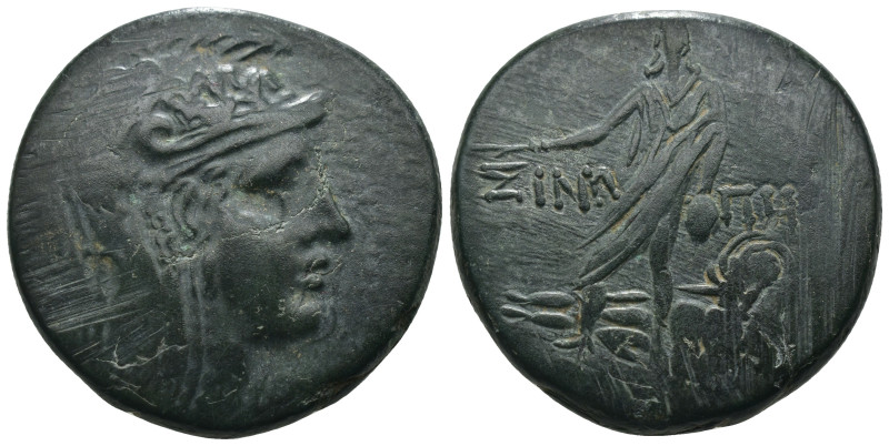 Paphlagonia. Sinope . Mithradates VI. Eupator. (100-85 BC) Æ Bronze. Obv: head o...