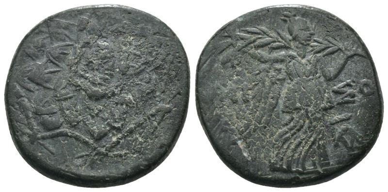 Pontos. Amisos. Mithradates VI. Eupator. (85-65 BC) Æ Bronze. Obv: Aegis facing....