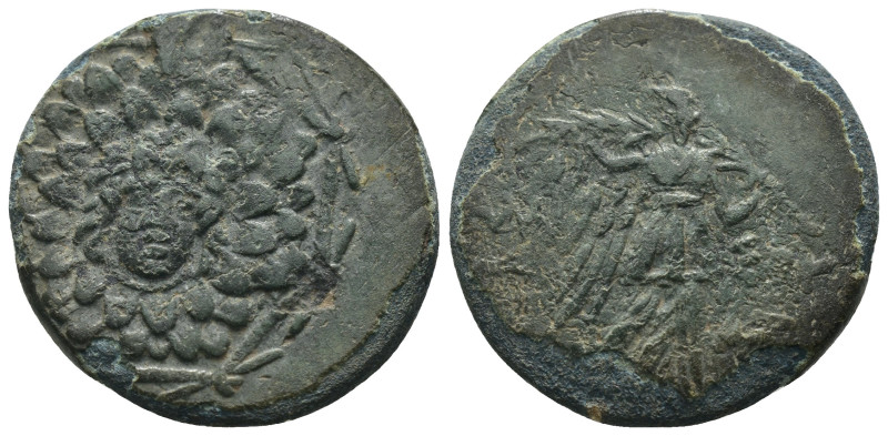 Pontos. Amisos. Mithradates VI. Eupator. (85-65 BC) Æ Bronze. Obv: Aegis facing....