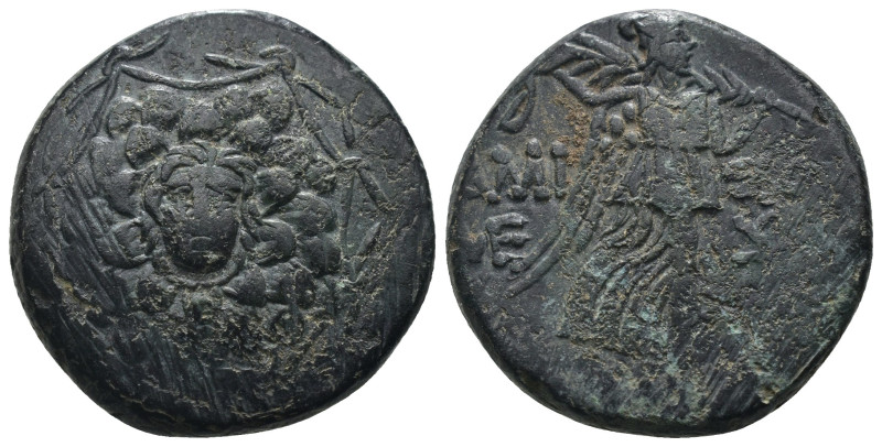 Pontos. Amisos. Mithradates VI. Eupator. (85-65 BC) Æ Bronze. Obv: Aegis facing....