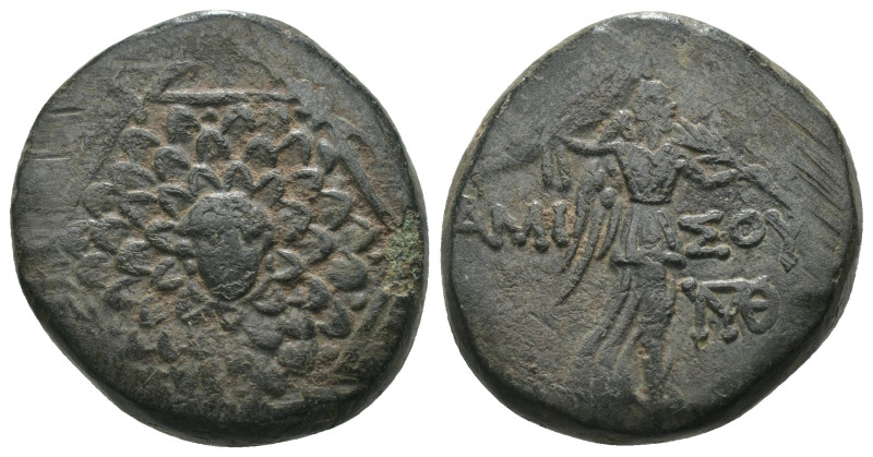 Pontos. Amisos. Mithradates VI. Eupator. (85-65 BC) Æ Bronze. Obv: Aegis facing....