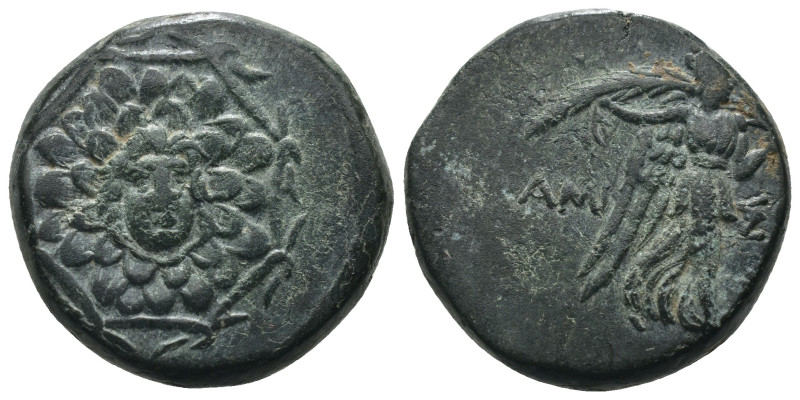 Pontos. Amisos. Mithradates VI. Eupator. (85-65 BC) Æ Bronze. Obv: Aegis facing....