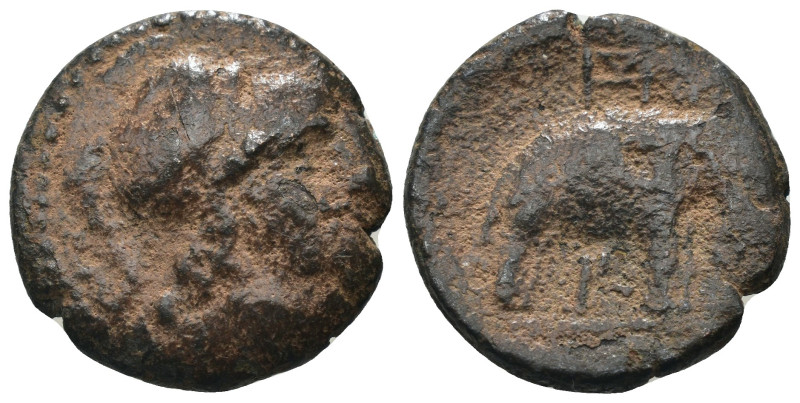 SELEUKID EMPIRE. Seleukos I Nikator. 312-281 BC. Æ.Artificial sandpatina. Weight...