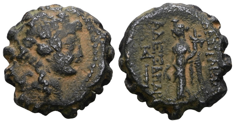 Seleukid Empire, Alexander II Zabinas Serrate Æ. Apamea on-the-Orontes (?), 128-...