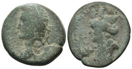 Antoninus Pius. (138-161 AD). Diassarion. Syria. Laodicea ad Mare. Obv: laureate bust of Antonius Pius left. Rev: turreted and draped bust of the city...