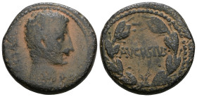 Augustus, 27 BC-14 AD. Asian AE 24 mm. - As, Ephesus mint(?), c. 25 BC. Artificial sandpatina. Weight 10,50 gr - Diameter 22 mm