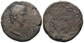 Augustus. (27 BC - 14 AD). Æ Bronze. Syria. Antioch. Obv: laureate bust of Augustus right. Rev: "AVGVSTVS" in wreath. Weight 11,88 gr - Diameter 24 mm...
