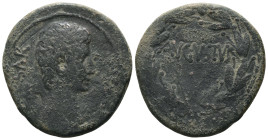 Augustus. (27 BC - 14 AD). Æ Bronze. Syria. Antioch. Obv: laureate bust of Augustus right. Rev: "AVGVSTVS" in wreath. Weight 9,63 gr - Diameter 25 mm