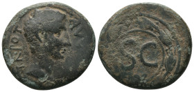 Augustus. (27 BC - 14 AD). Æ Bronze. Syria. Antioch. Obv: laureate bust of Augustus right. Rev: SC in wreath. Weight 10,00 gr - Diameter 23 mm