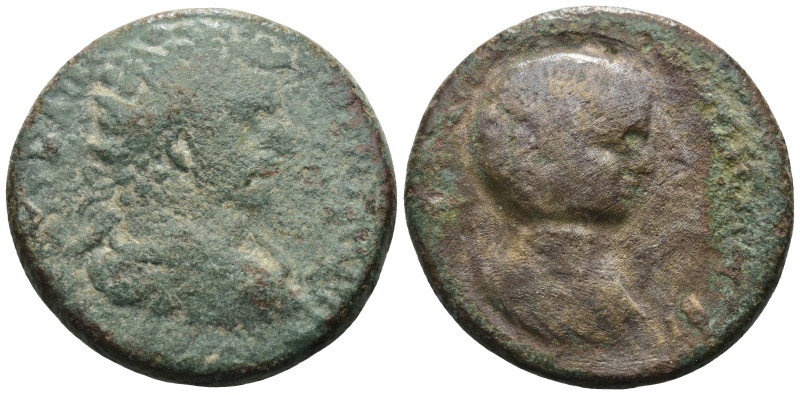 Caracalla and Julia Domna. (198-217) Æ Bronze. provincial mint. Weight 20,14 gr ...