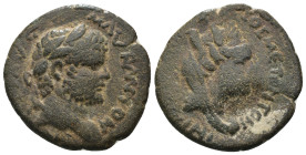 Caracalla. (198-217 AD). Æ Bronze. Mesopotamia. Carrhae. Obv: laureate and draped bust of Caracalla right. Rev: bust of Tyche right. Weight 4,99 gr - ...