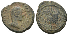 Caracalla. (198-217 AD). Æ Bronze. Mesopotamia. Rhesaena. Obv: laureate bust of Caracalla right. Rev: LEG III flanking vexillum. Weight 3,79 gr - Diam...