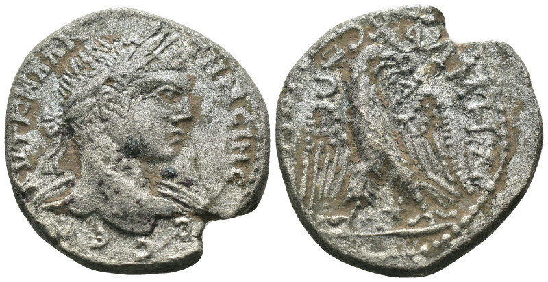 Elagabal. (218-222 AD). Billon Tetradrachm. Antioch. Obv: laureate bust of Elaga...