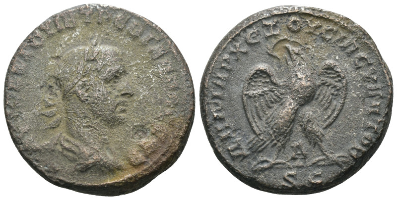 Trebonianus Gallus. (251-253 AD). Billon Tetradrachm. Antioch. Obv: laureate bus...