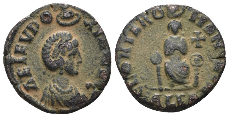 AELIA EUDOXIA, wife of Arcadius. Augusta, 400-404 AD. Æ. Alexandria mint. Artifi...