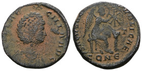 Aelia Flaccilla, Augusta, 379-386/8. Follis.Constantınopol,379-383 A.D. Artificial sandpatina. Weight 6,17 gr - Diameter 20 mm