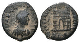 Arcadius Æ Nummus. Thessalonica, AD 383-388. . artificial sandpatina.Weight 1,26 gr - Diameter 11 mm