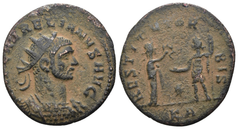 Aurelian (270-275 AD). AE Antoninianus, Cyzicus. Artificial sandpatina. Weight 3...