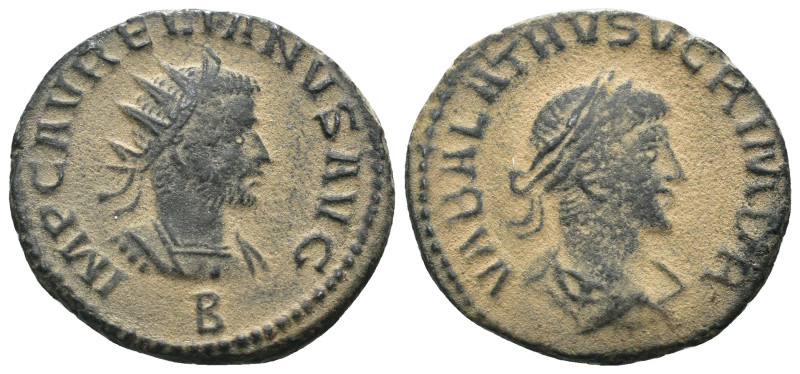 Aurelian / Vabalathus. (271-272 AD). BI Antoninian. Antioch. Obv: VABALATHVS V C...