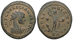 Aurelianus AE Antoninianus, Sol reverse Aurelianus (270-275 AD). AE Antoninianus. Artificial sandpatina. Weight 3,72 gr - Diameter 23 mm