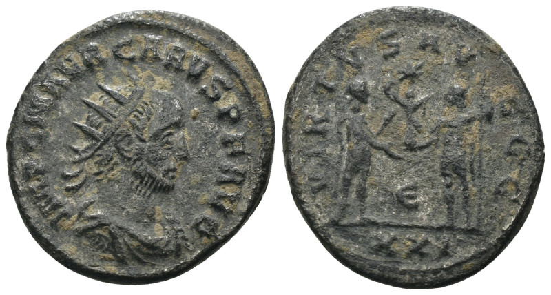 Carus. (283-285 AD). Æ Antoninian. Antioch. Obv: IMP C M AVR CARVS PF AVG. radia...