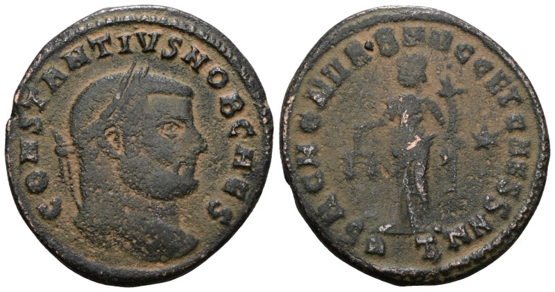 Constantius I, AE Follis, Antioch, issued 299-300 .. Artificial sandpatina.Weigh...