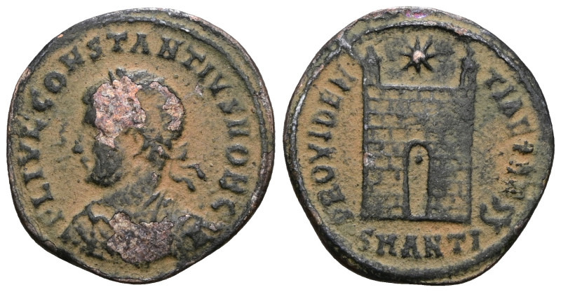 Constantius II AE Nummus, Nicomedia Constantine I (306-337 AD). . Artificial san...