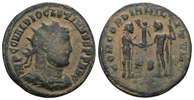 Diocletianus AE Antoninianus, Cyzicus Diocletianus (284-305 AD). Artificial sand...