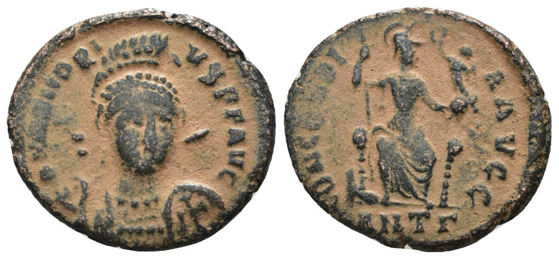 HONORIUS, 392-423 AD. Æ Follis, Antioch. Artificial sandpatina. Weight 2,48 gr -...