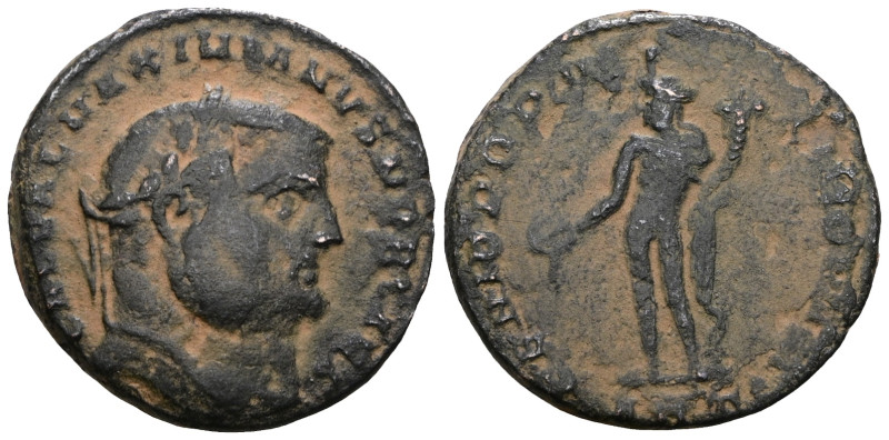 MAXIMIANUS I, Second Reign, 306-308 AD. AE Follis. . Artificial sandpatina.Weigh...