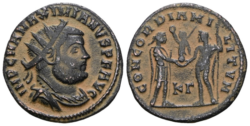 Maximianus Herculius AD 286-305. Cyzicus Antoninianus Æ. Artificial sandpatina. ...