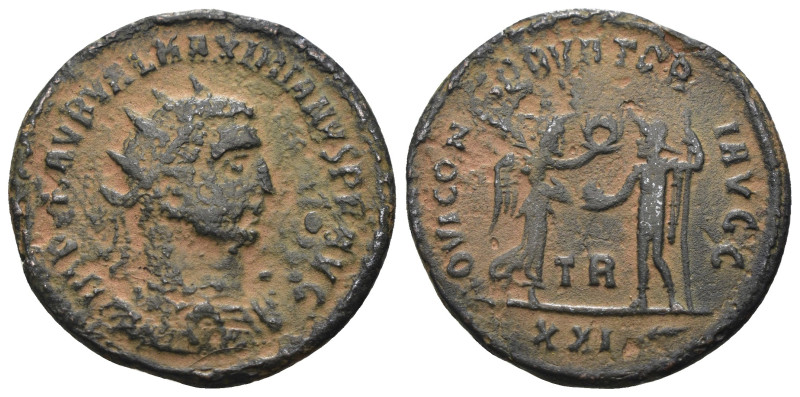 Maximianus Herculius AD 286-305. Tripolis Antoninianus Æ. Artificial sandpatina....