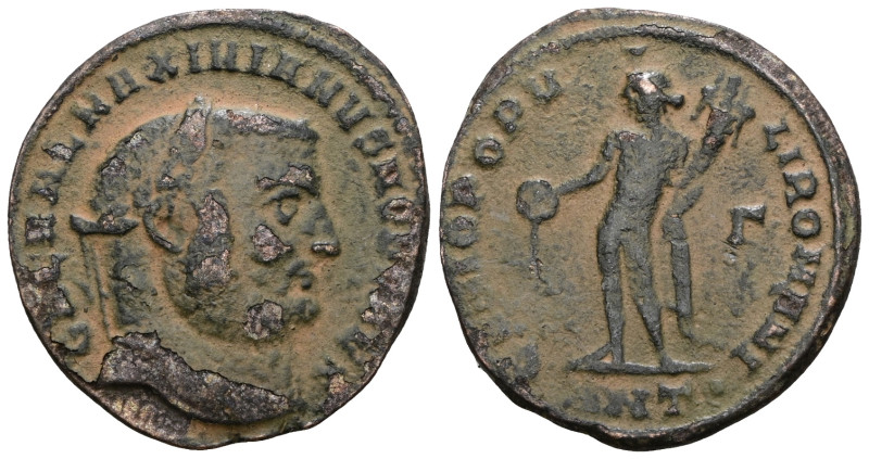 Maximianus II. Galerius Caesar 293-305. AE-Follis, Antioch. Artificial sandpatin...