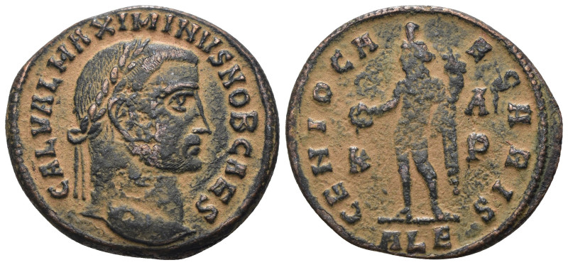 Maximinus II Æ Follis. Alexandria, AD 313. artificial sandpatina. Weight 6,44 gr...