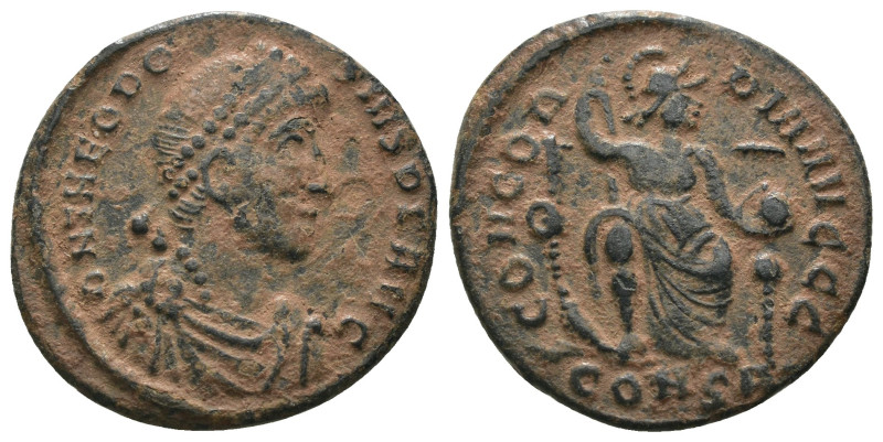 Theodosius I. (378-383 AD). Æ Follis. Constantinople. Obv: D N THEODOSIVS P F AV...