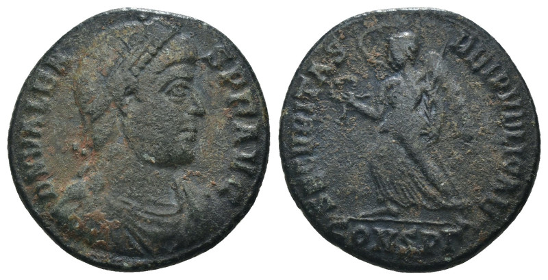 Valens. (364-367 AD). Æ Follis. Constantinople. Obv: D N VALENS P F AVG. perl-di...