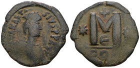 Anastasius I AE Follis, Constantinopolis Anastasius I (491-518 AD). AE Follis. . Artificial sandpatina.Weight 12,59 gr - Diameter 30 mm
