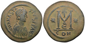 Anastasius I. 491-518. Æ Follis. Constantinople mint. Artificial sandpatina.Weight 18,30 gr - Diameter 37 mm