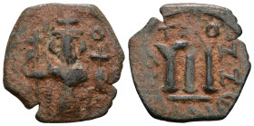 ARAB-BYZANTINE, AE fals, n.d. "Pseudo-Damascus" mint. Artificial sandpatina. Weight 2,19 gr - Diameter 0000000000 mm