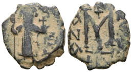 ARAB-BYZANTINE, AE fals, n.d. Hims. Artificial sandpatina. Weight 3,36 gr - Diameter 18 mm